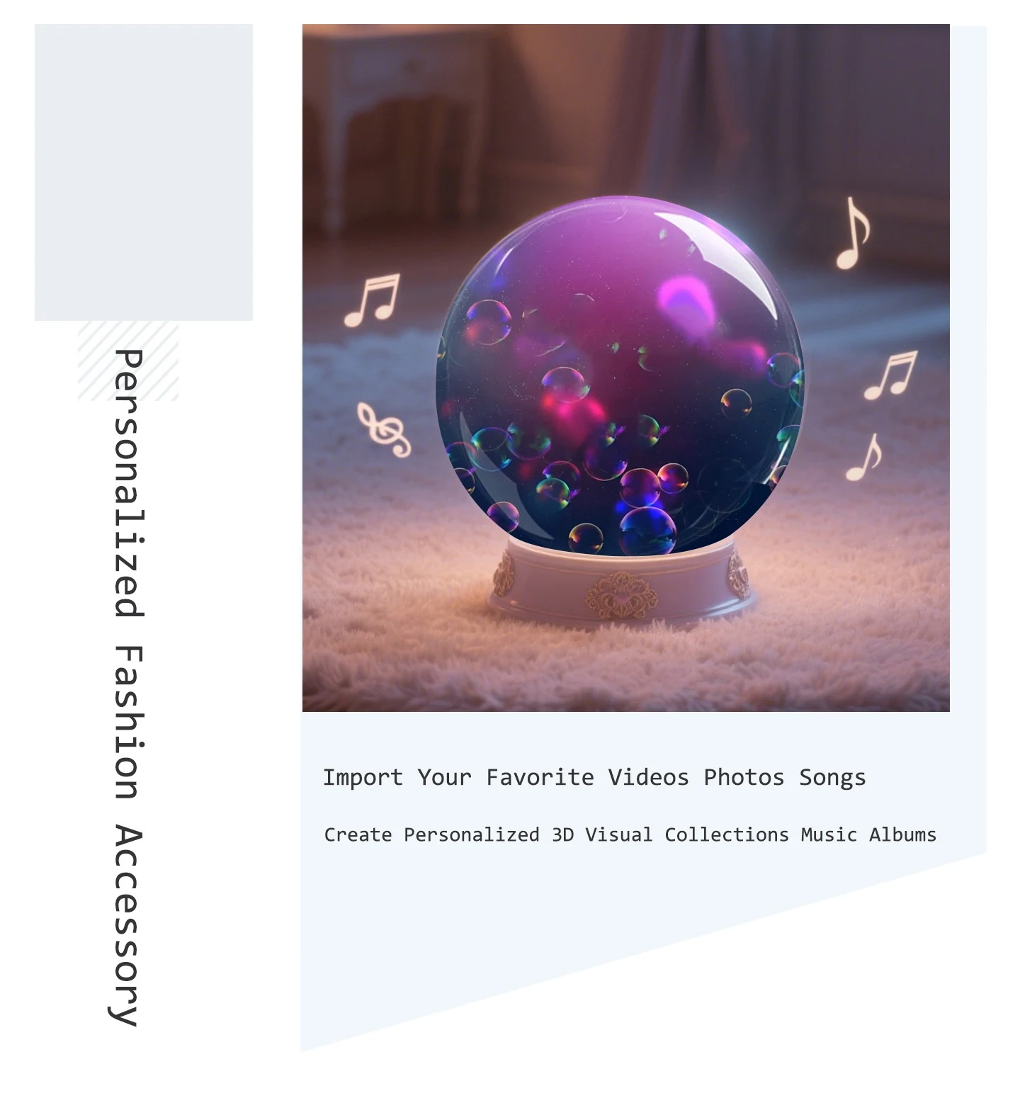 3D Crystal Ball Digital Video Photo Album DIY Video Glass Ball Crystal Ball Digital Video Display Gift with Electronic Screen thumbnail 5