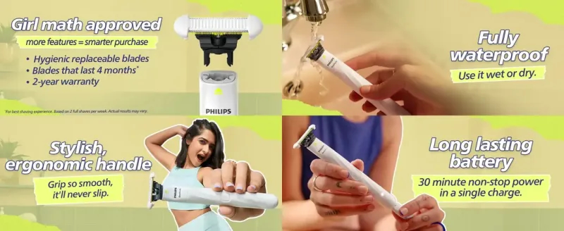 Philips OneBlade Intimate QP1924/20 2-in-1 Body & Bikini Trimmer for Women thumbnail 2