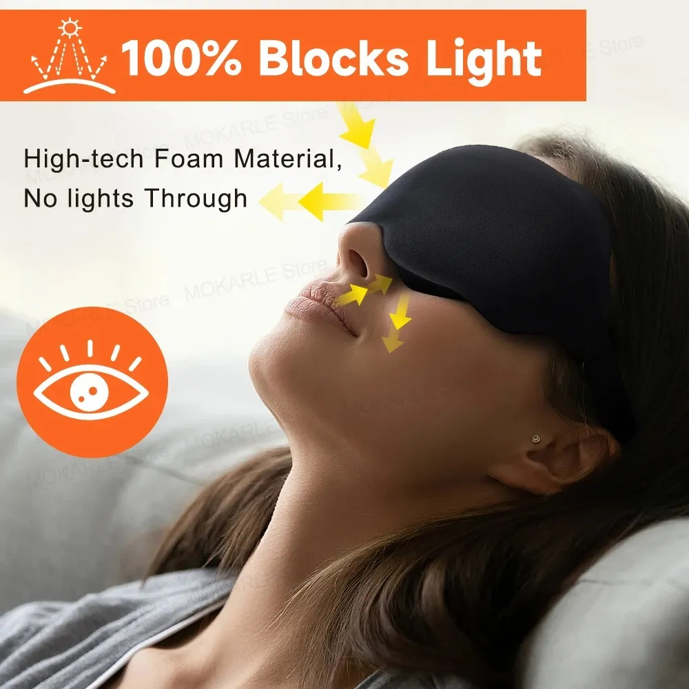 3D Sleeping Mask Block Out Light Sleep Mask For Eyes Soft Sleeping Aid Eye Mask thumbnail 5