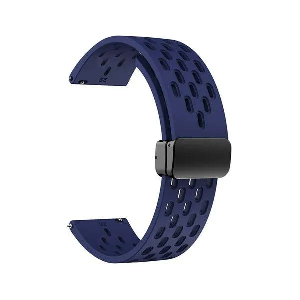 22mm Dotted Silicone Strap with Folding Magnetic D-Buckle Lock thumbnail 2