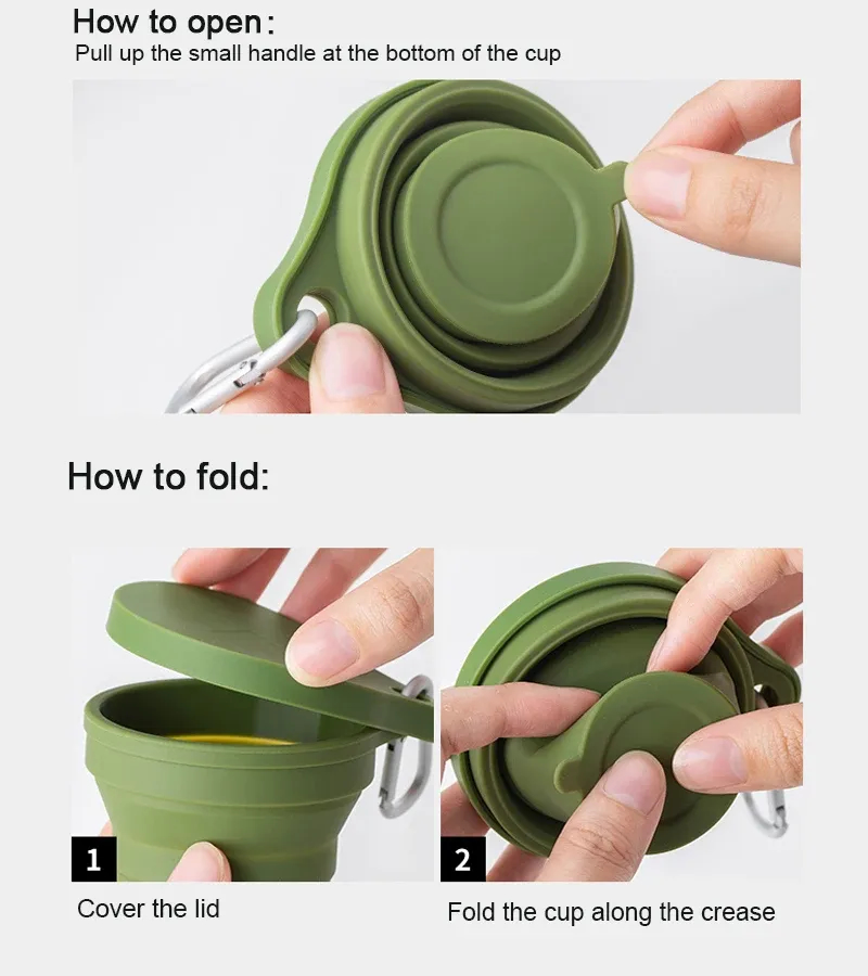 150ML Folding Cup Mini Retractable Cup Silicone Portable Teacup Outdoor Travel Coffee thumbnail 5
