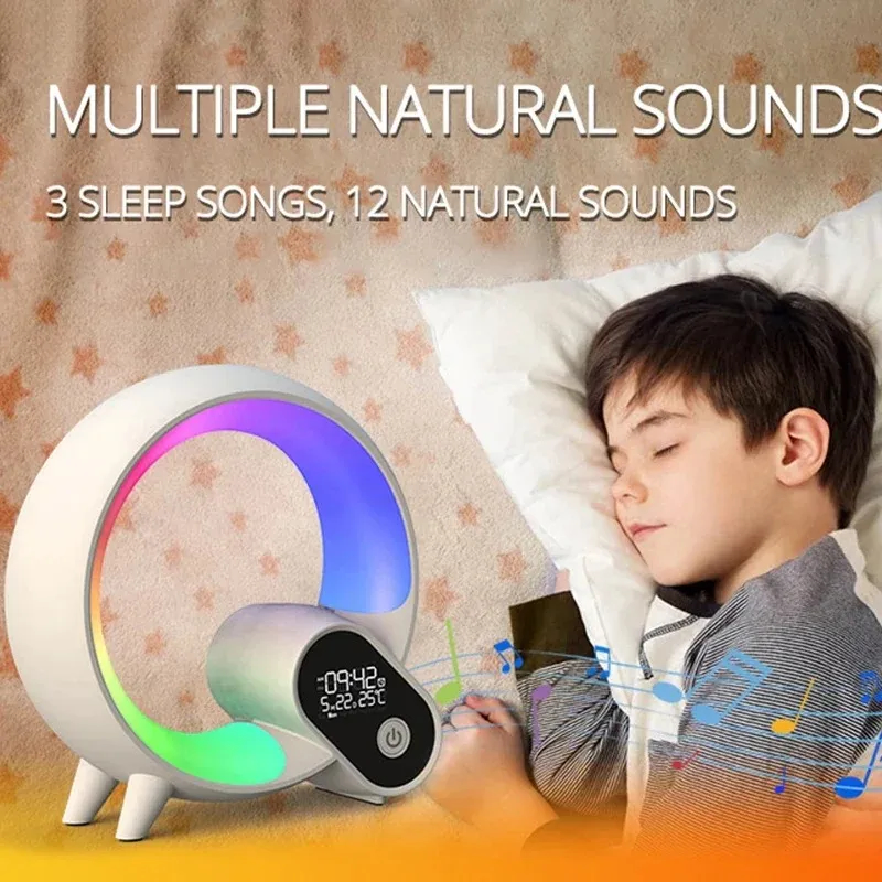 3 in 1 Wireless Bluetooth Q Colorful Night Light Speaker Surround Smart Home Lamp Alarm Clock thumbnail 6