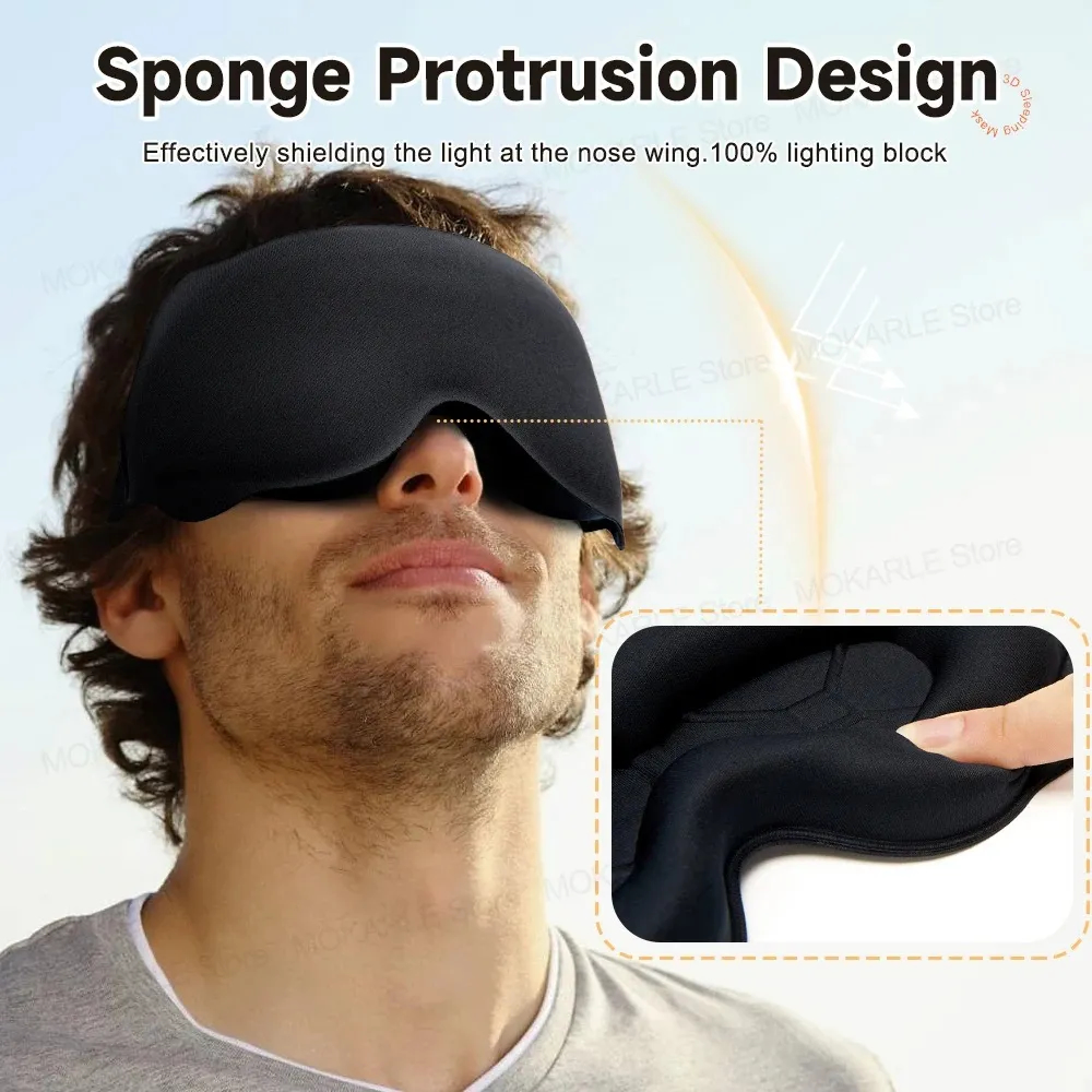 3D Sleeping Mask Block Out Light Sleep Mask For Eyes Soft Sleeping Aid Eye Mask thumbnail 6