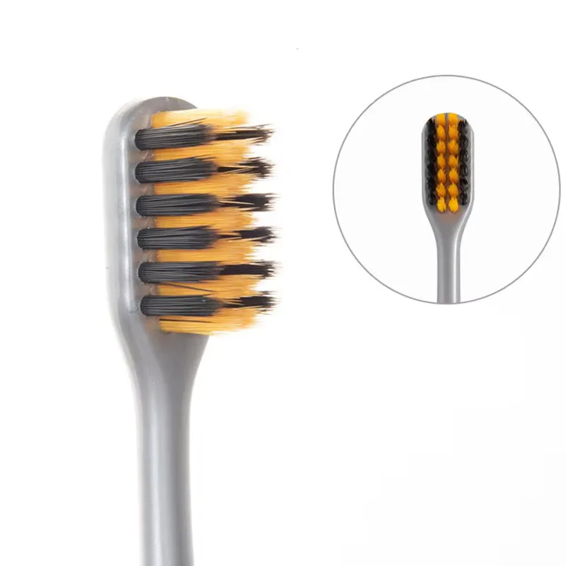 2 Pcs/Set Bamboo Charcoal Toothbrush Adult Couples Family Tooth Brush thumbnail 3