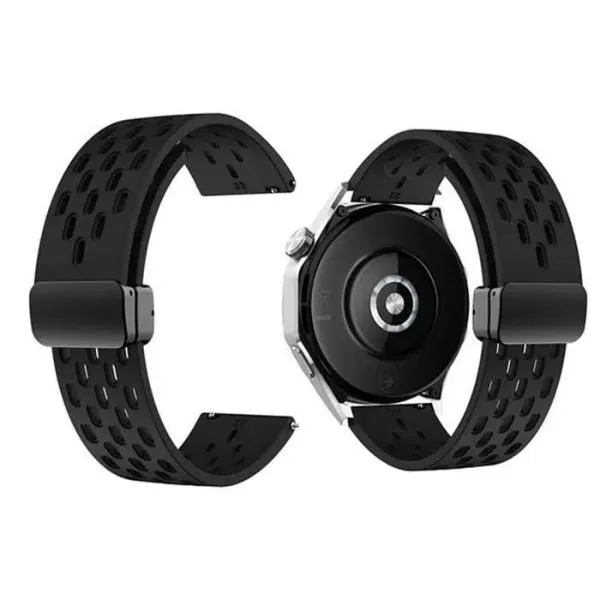 22mm Dotted Silicone Strap with Folding Magnetic D-Buckle Lock thumbnail 8