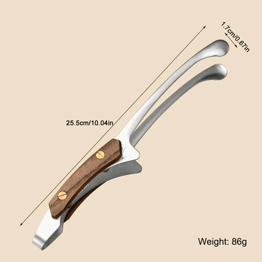 304 Stainless Steel Grill BBQ Tong Heat Resistant Cooking Tong with Wood Grip thumbnail 2