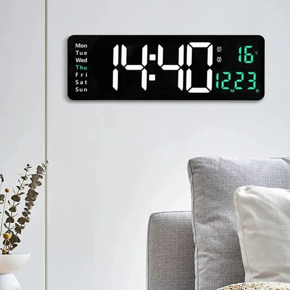 16 Inches Large LED Digital Wall Clock Wall Mounted Remote Control Temperature Date Week Display Timer Dual Alarm Clock thumbnail 4