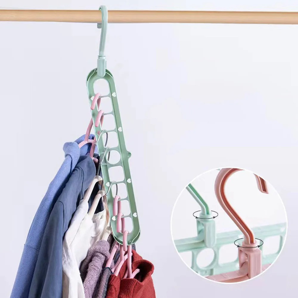 3PCS Foldable Clothes Hanger Set | Space-Saving Rotating Wardrobe Organizer thumbnail 11