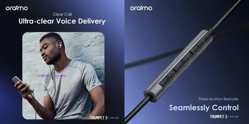 Oraimo Trumpet 3 OEP-E40 HiFi Audio In-Ear Headphones thumbnail 4