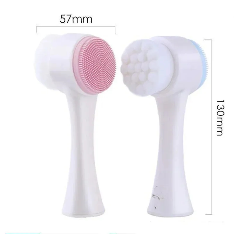 3D Double Silicone Facial Cleansing Brush Manual Massage thumbnail 8