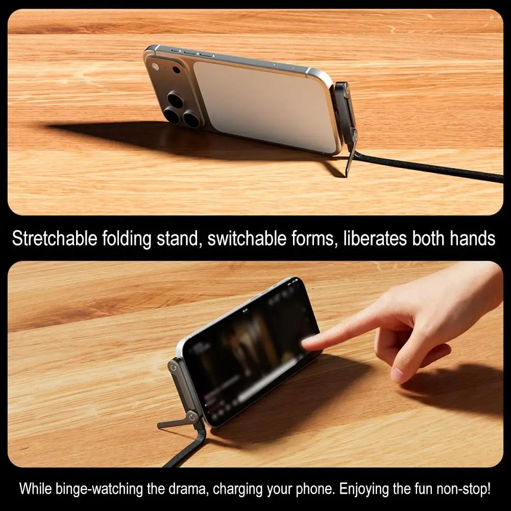 240W USB-C Fast Charger Cable with Foldable Phone Stand (Gamer Essential 2026) thumbnail 3