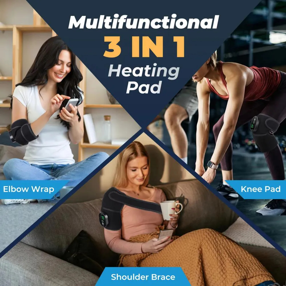 3-in-1 Heated Knee, Shoulder & Elbow Massager Pad – Multi-Functional Pain Relief & Heat Therapy thumbnail 4