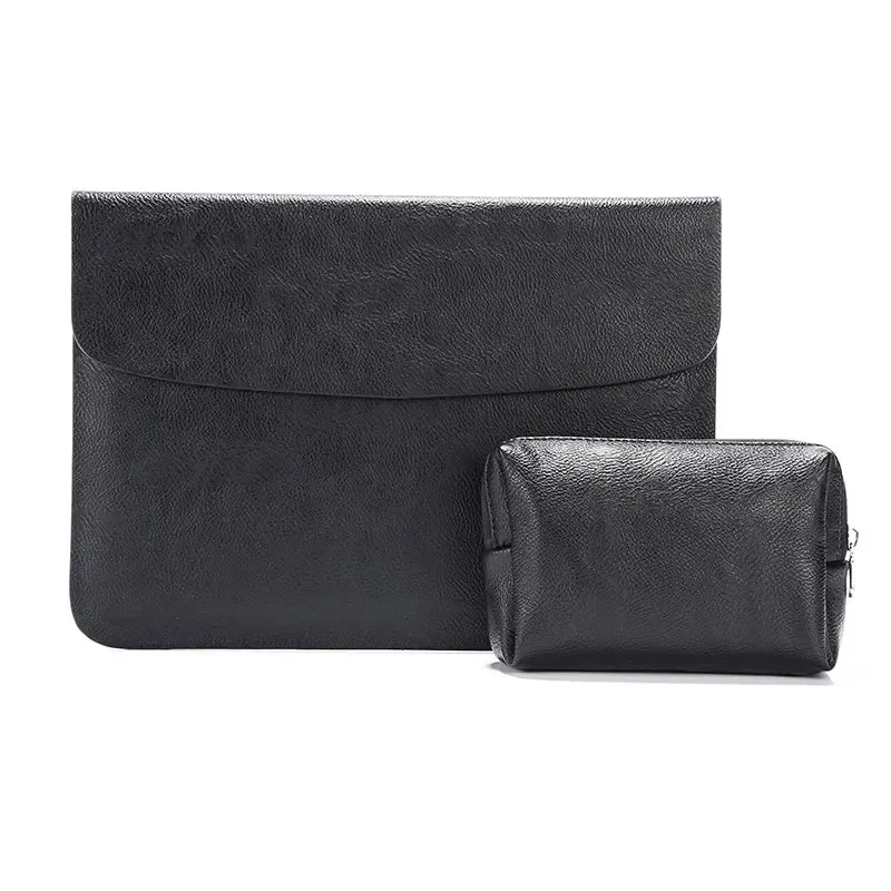 14 Inch MacBook Pouch Premium Leather Cover with Storage Bag