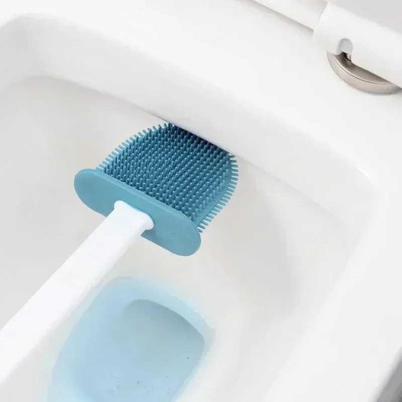 3in1 Toilet Brush Silicone Wall Mounted Multi-functional Cleaning Tools with Bracket Home Bathroom Accessories thumbnail 4