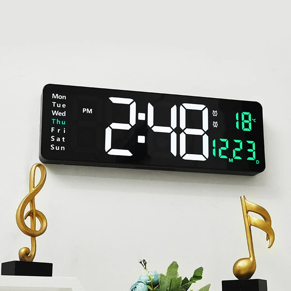 16 Inches Large LED Digital Wall Clock Wall Mounted Remote Control Temperature Date Week Display Timer Dual Alarm Clock thumbnail 2