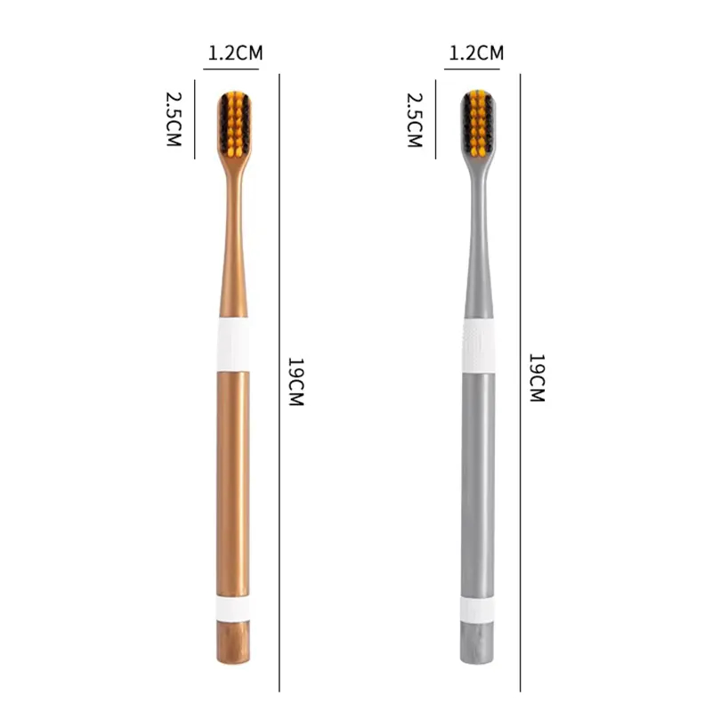2 Pcs/Set Bamboo Charcoal Toothbrush Adult Couples Family Tooth Brush thumbnail 2