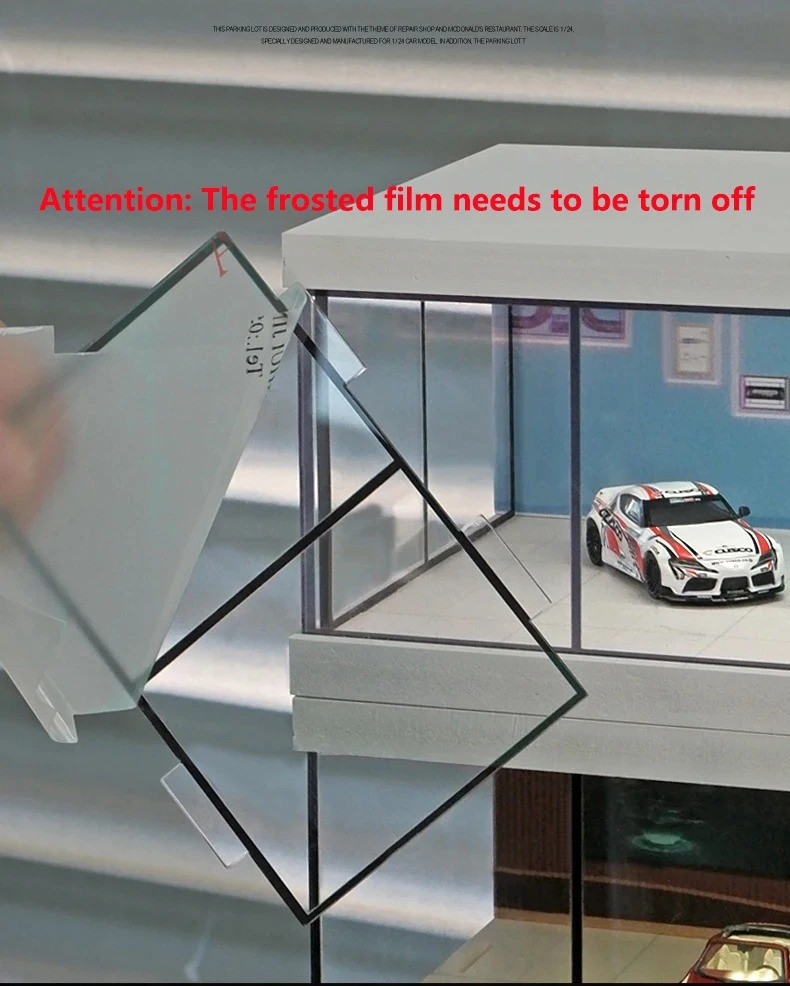 1/64 Scale Miniature Car Showroom Diorama – Lighting Version Garage Scene Model (1pcs) thumbnail 8