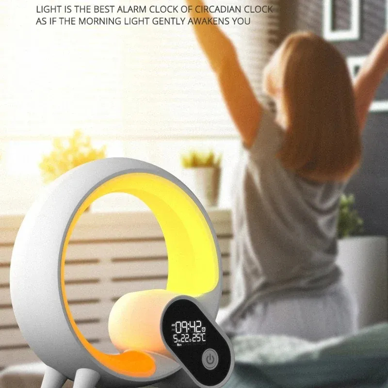 3 in 1 Wireless Bluetooth Q Colorful Night Light Speaker Surround Smart Home Lamp Alarm Clock thumbnail 3