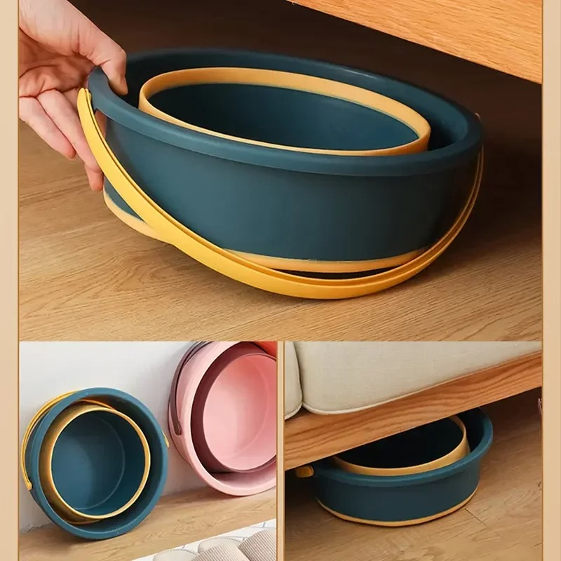 17L Portable Folding Bucket Multifunctional Thickened Silicone Bucket for Car Washing and Fishing Camping Folding Bucket thumbnail 3