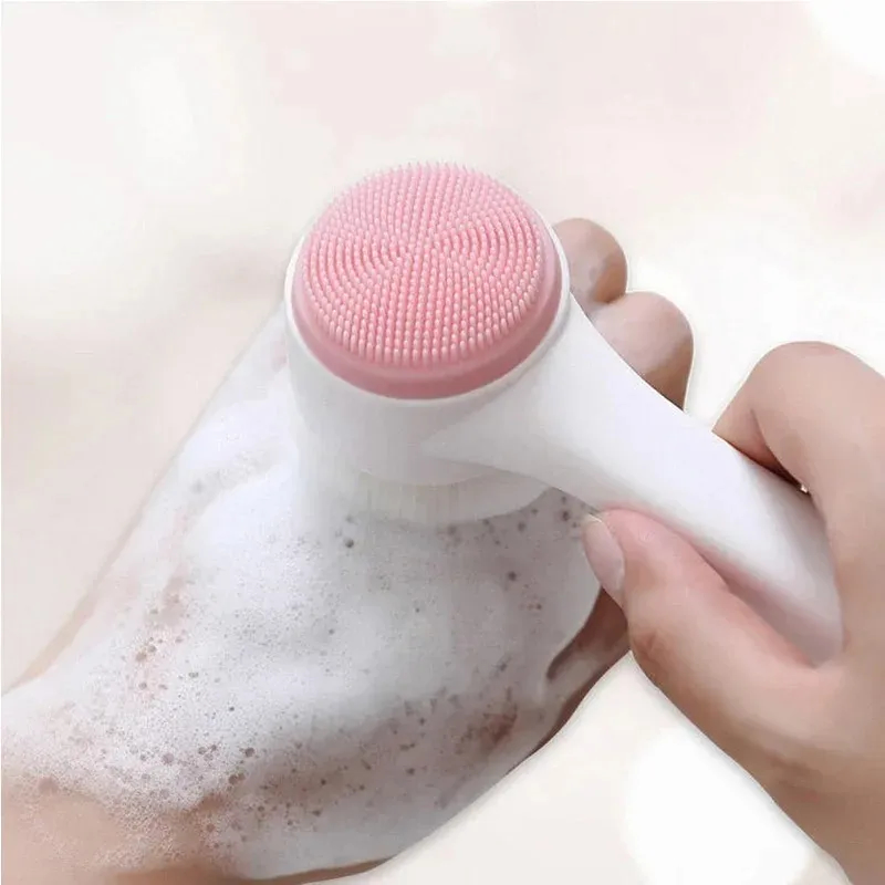 3D Double Silicone Facial Cleansing Brush Manual Massage thumbnail 4