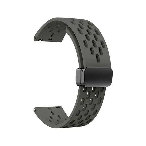 22mm Dotted Silicone Strap with Folding Magnetic D-Buckle Lock thumbnail 5