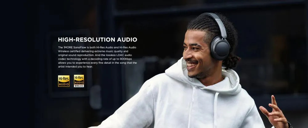 1MORE SonoFlow ANC Headphones LDAC Hi-Res Audio thumbnail 4