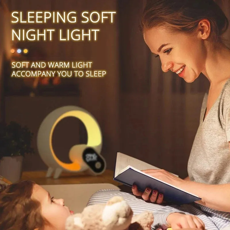 3 in 1 Wireless Bluetooth Q Colorful Night Light Speaker Surround Smart Home Lamp Alarm Clock thumbnail 2