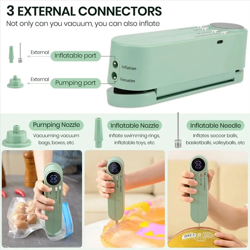 3In1 Cordless Vacuum Sealer For Food Rechargeable For Dry/Moist Food Storage Heat Sealer For Bags thumbnail 4