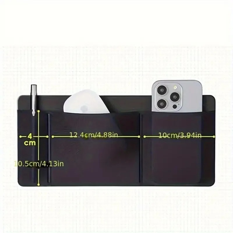3-Pocket Mouse Storage Bag, Self-adhesive Mouse Storage Bag, Self-Adhesive Multi-Functional Organizer for Laptop Cable & Earphone thumbnail 6