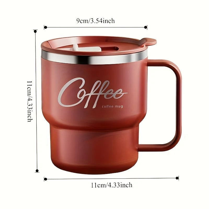 304 Stainless Steel 400ml Insulated Coffee Mug – Double Wall Leakproof Travel Cup thumbnail 3