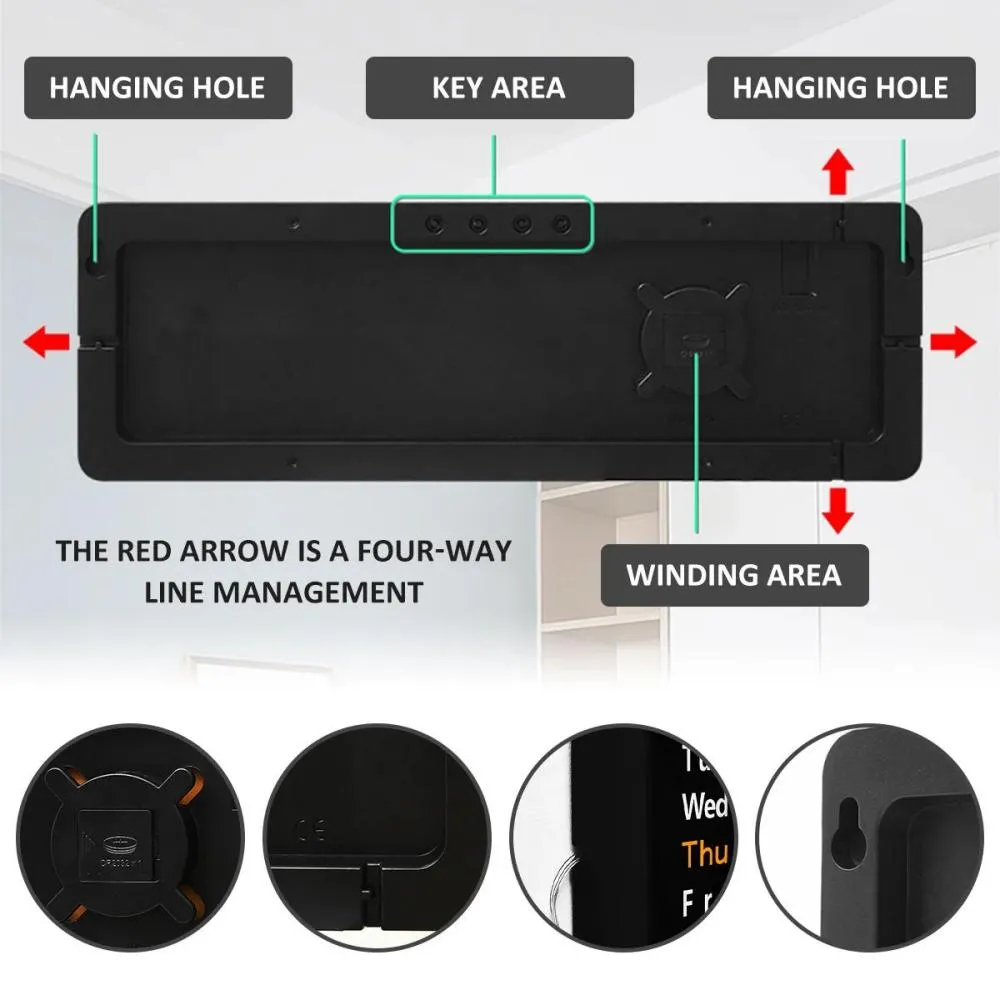 16 Inches Large LED Digital Wall Clock Wall Mounted Remote Control Temperature Date Week Display Timer Dual Alarm Clock thumbnail 5
