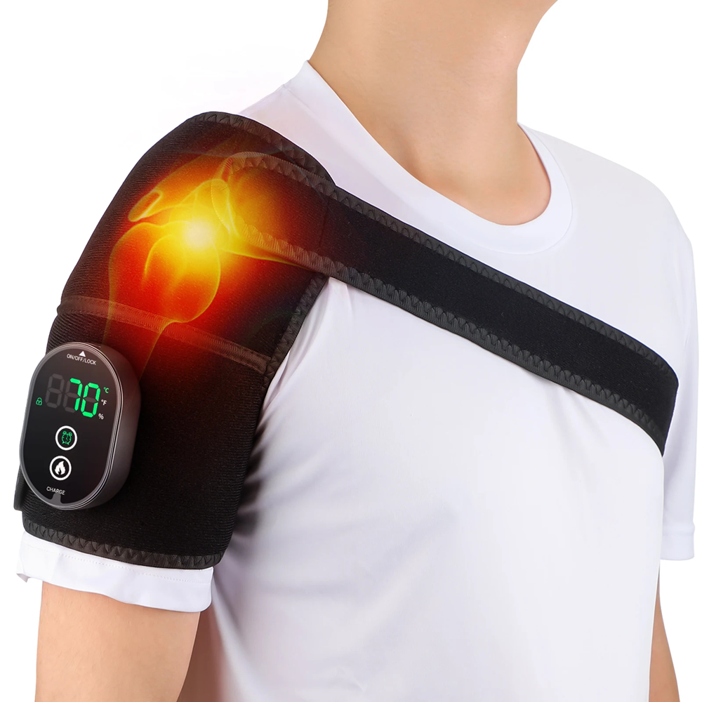 3-in-1 Heated Knee, Shoulder & Elbow Massager Pad – Multi-Functional Pain Relief & Heat Therapy