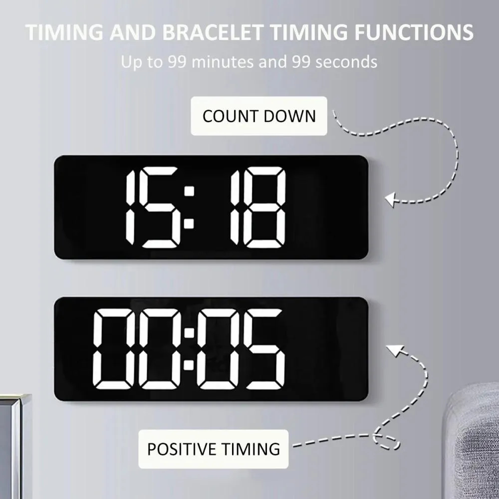 16 Inches Large LED Digital Wall Clock Wall Mounted Remote Control Temperature Date Week Display Timer Dual Alarm Clock thumbnail 6
