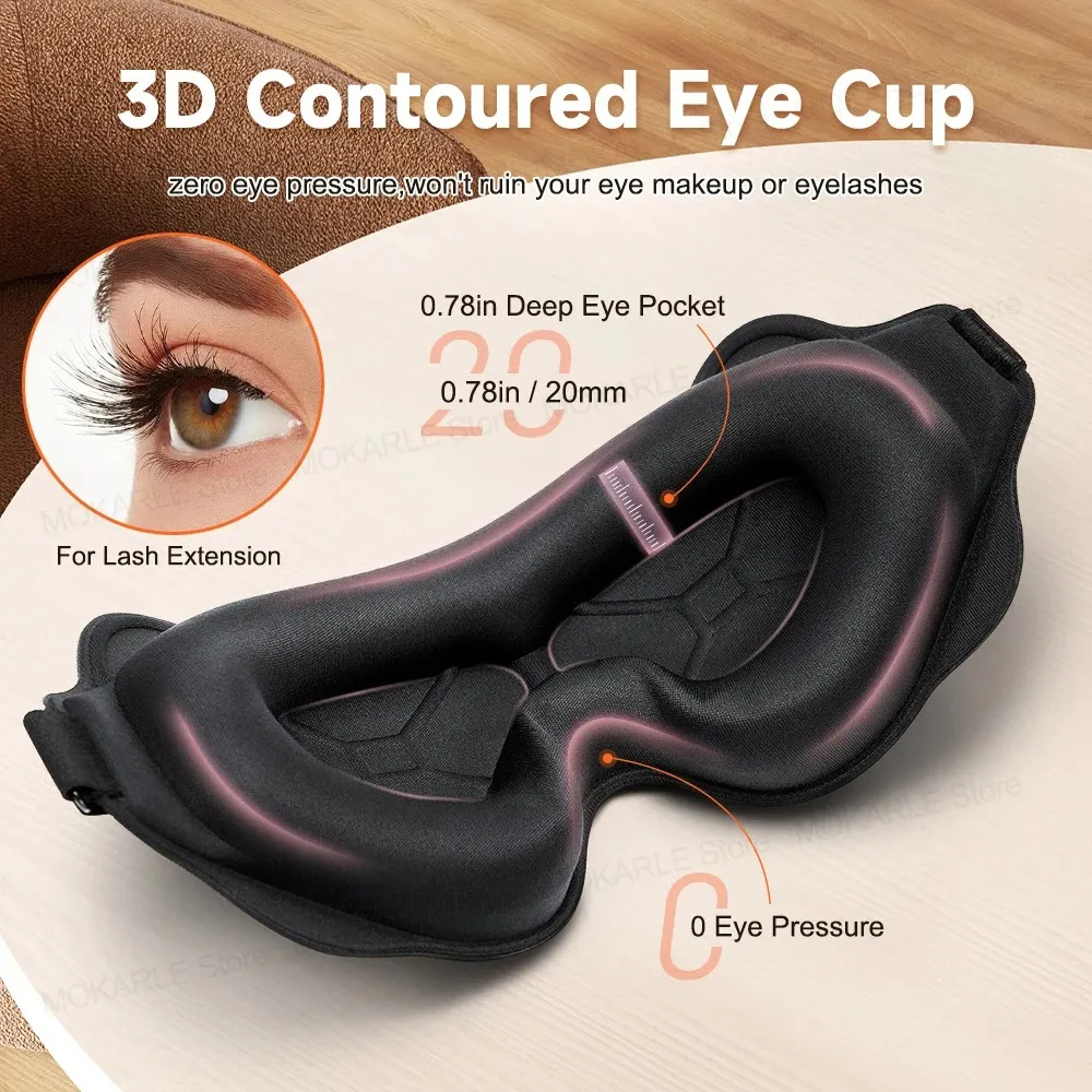 3D Sleeping Mask Block Out Light Sleep Mask For Eyes Soft Sleeping Aid Eye Mask thumbnail 3