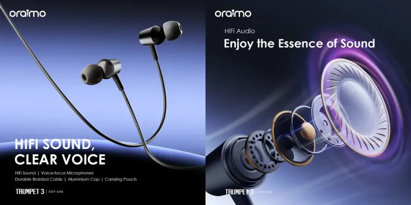 Oraimo Trumpet 3 OEP-E40 HiFi Audio In-Ear Headphones thumbnail 2