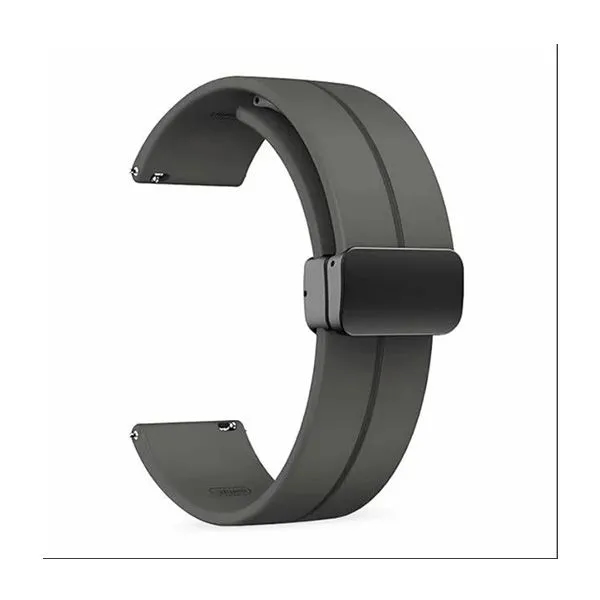 22mm Silicone Strap with Folding Magnetic D-Buckle Lock thumbnail 2