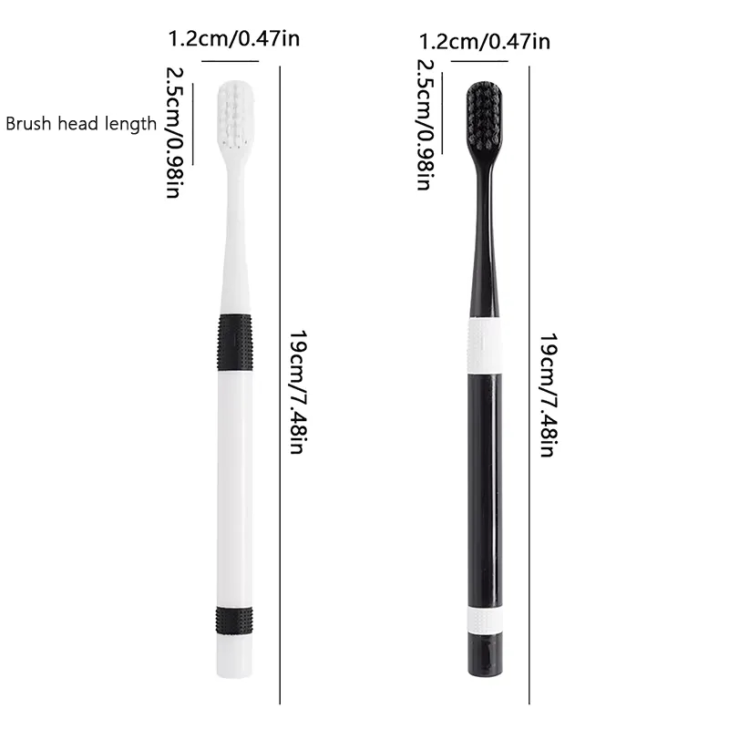 2 Pcs/Set Bamboo Charcoal Toothbrush Adult Couples Family Tooth Brush thumbnail 4