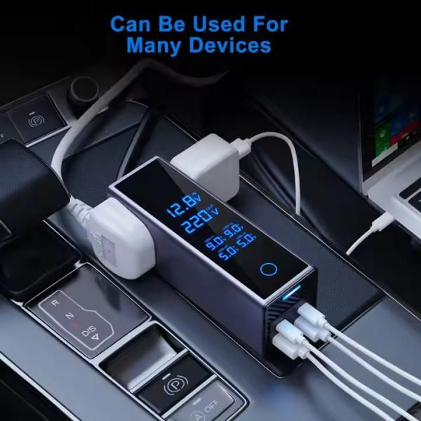 300W DC-AC Inverter 220V to 12V Car Charger Adapter with LCD Display thumbnail 2