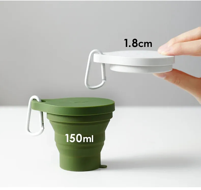 150ML Folding Cup Mini Retractable Cup Silicone Portable Teacup Outdoor Travel Coffee thumbnail 3