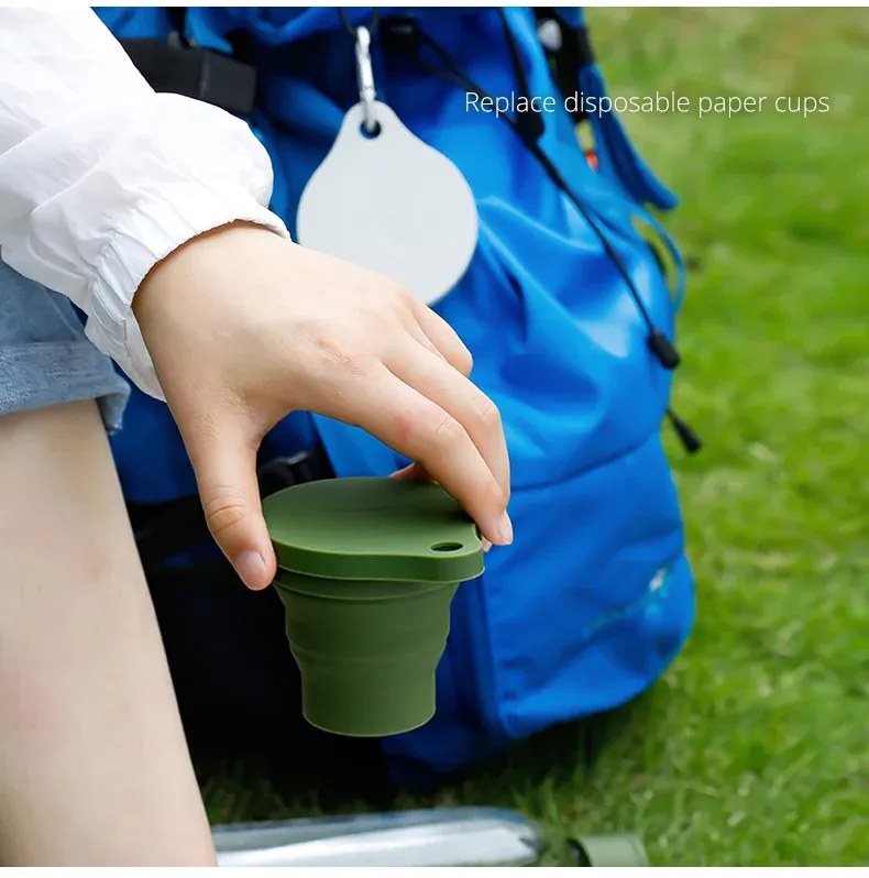 150ML Folding Cup Mini Retractable Cup Silicone Portable Teacup Outdoor Travel Coffee thumbnail 4