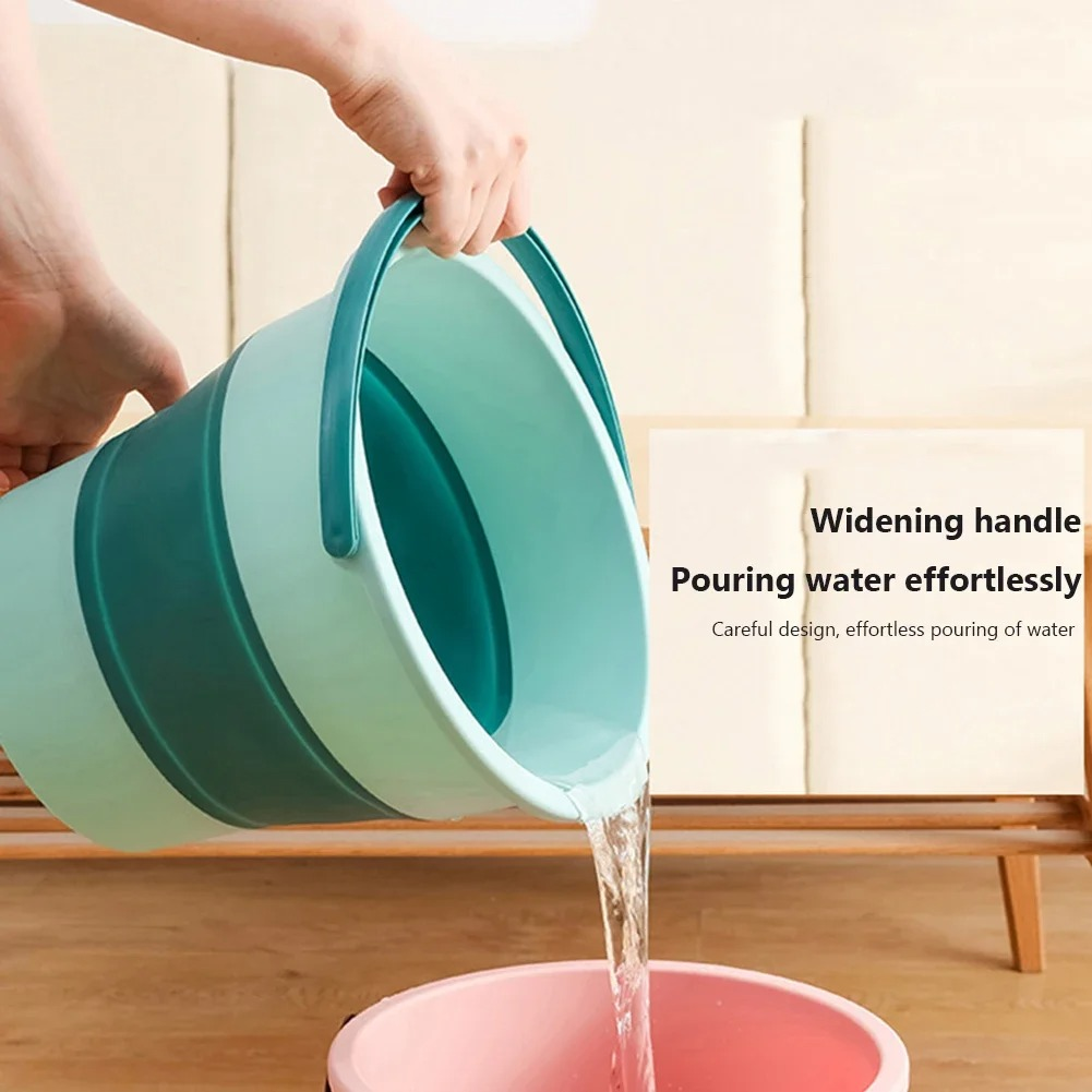 17L Portable Folding Bucket Multifunctional Thickened Silicone Bucket for Car Washing and Fishing Camping Folding Bucket thumbnail 5