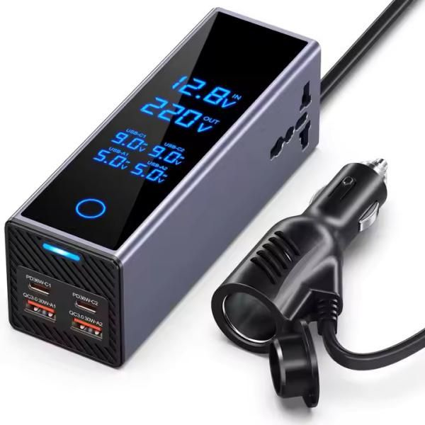 300W DC-AC Inverter 220V to 12V Car Charger Adapter with LCD Display