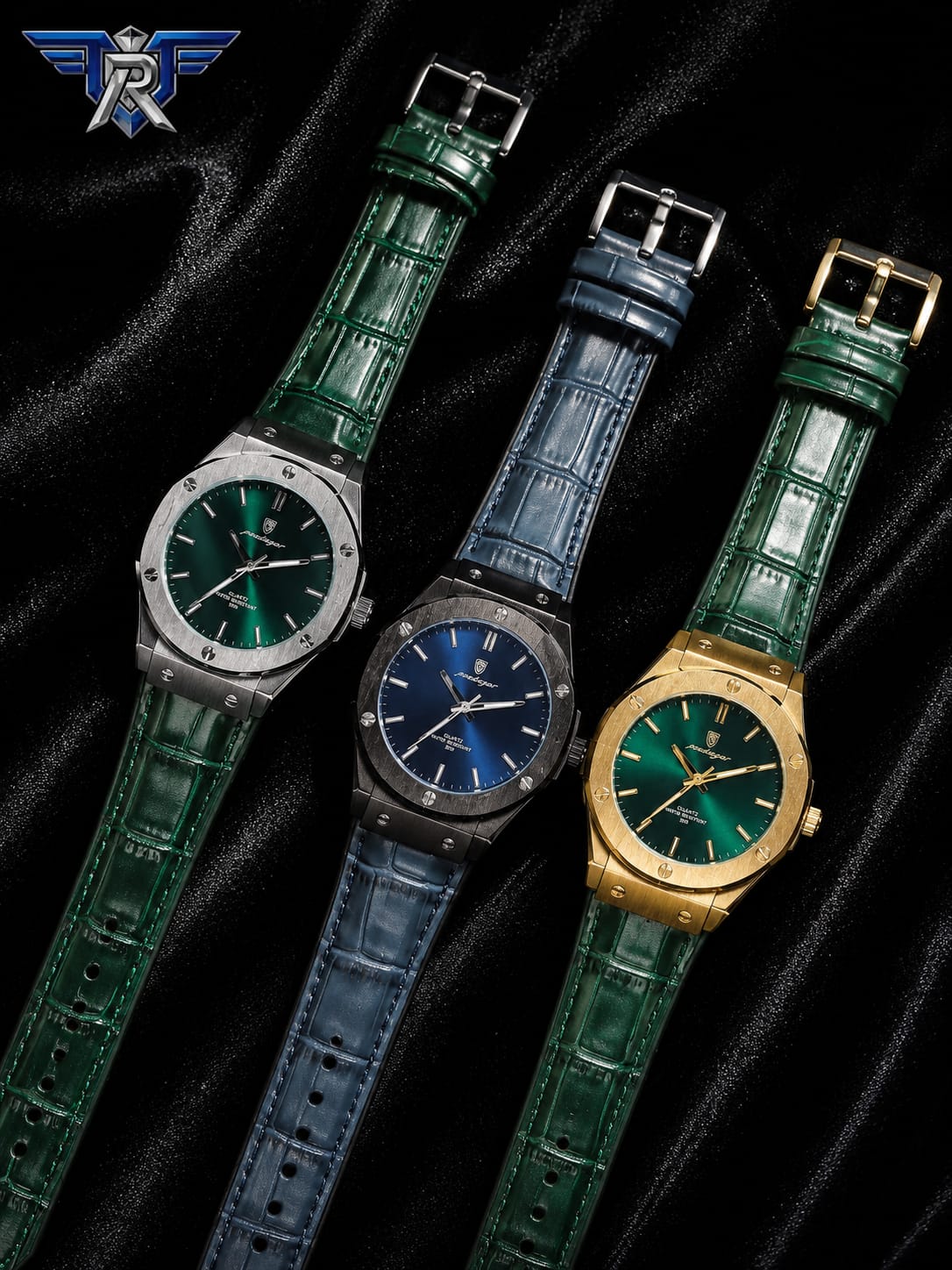 POEDAGAR 952 Premium Quartz Leather Watch
